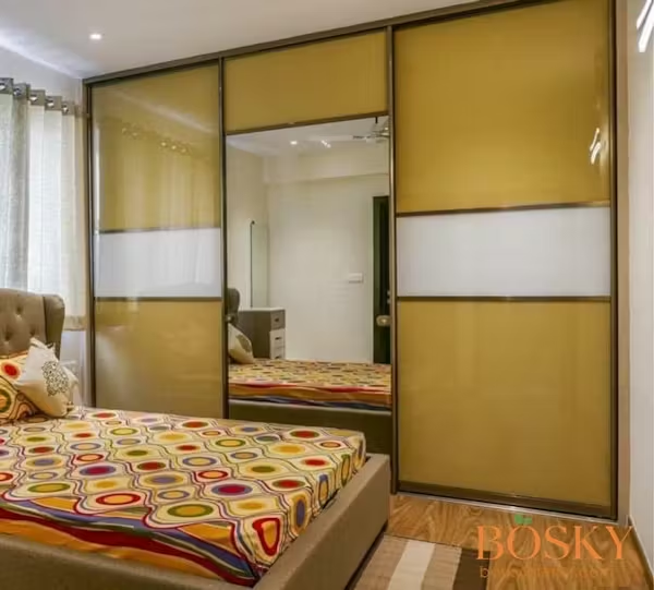 Designer Lacquered Glass Wardrobe