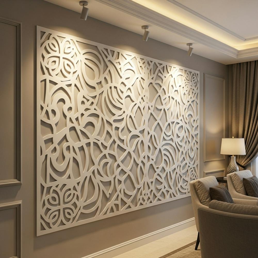 pvc design for drawing room wall