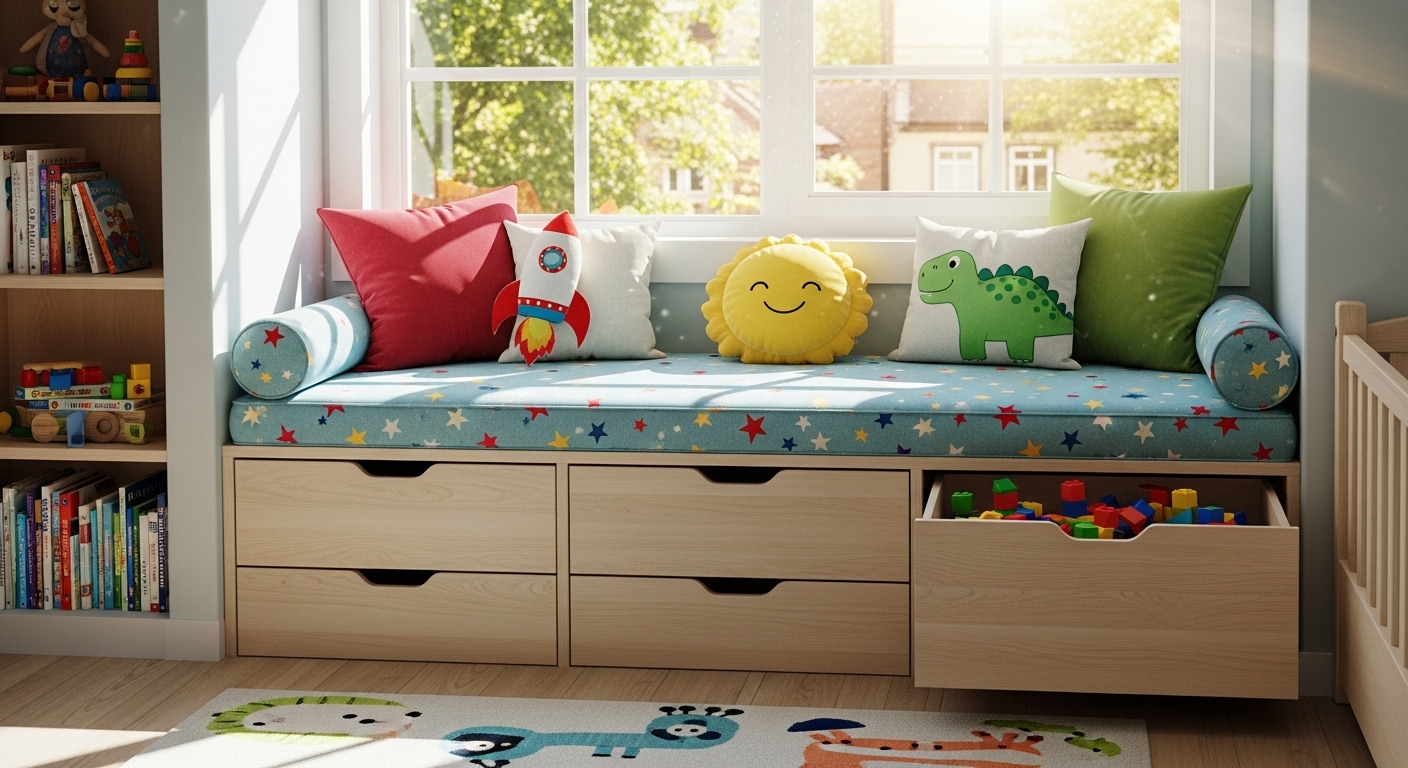 Window Seat with Hidden Storage