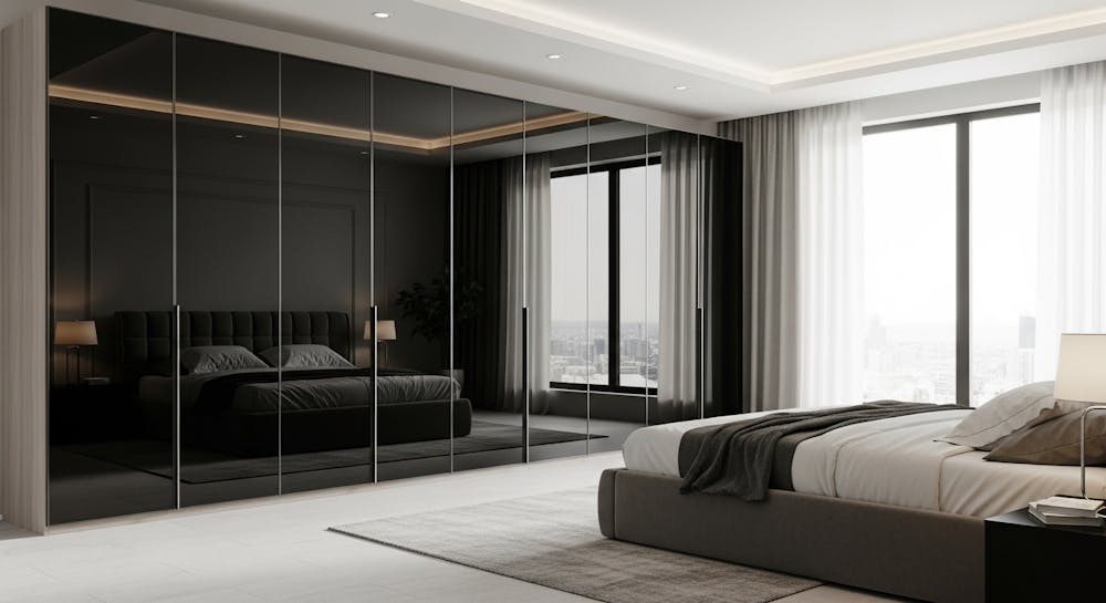 High-gloss lacquered glass wardrobes
