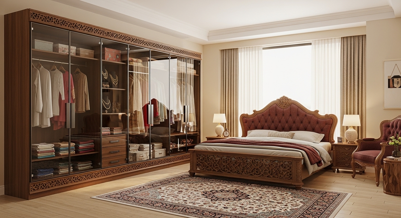 modern glass wardrobe design 