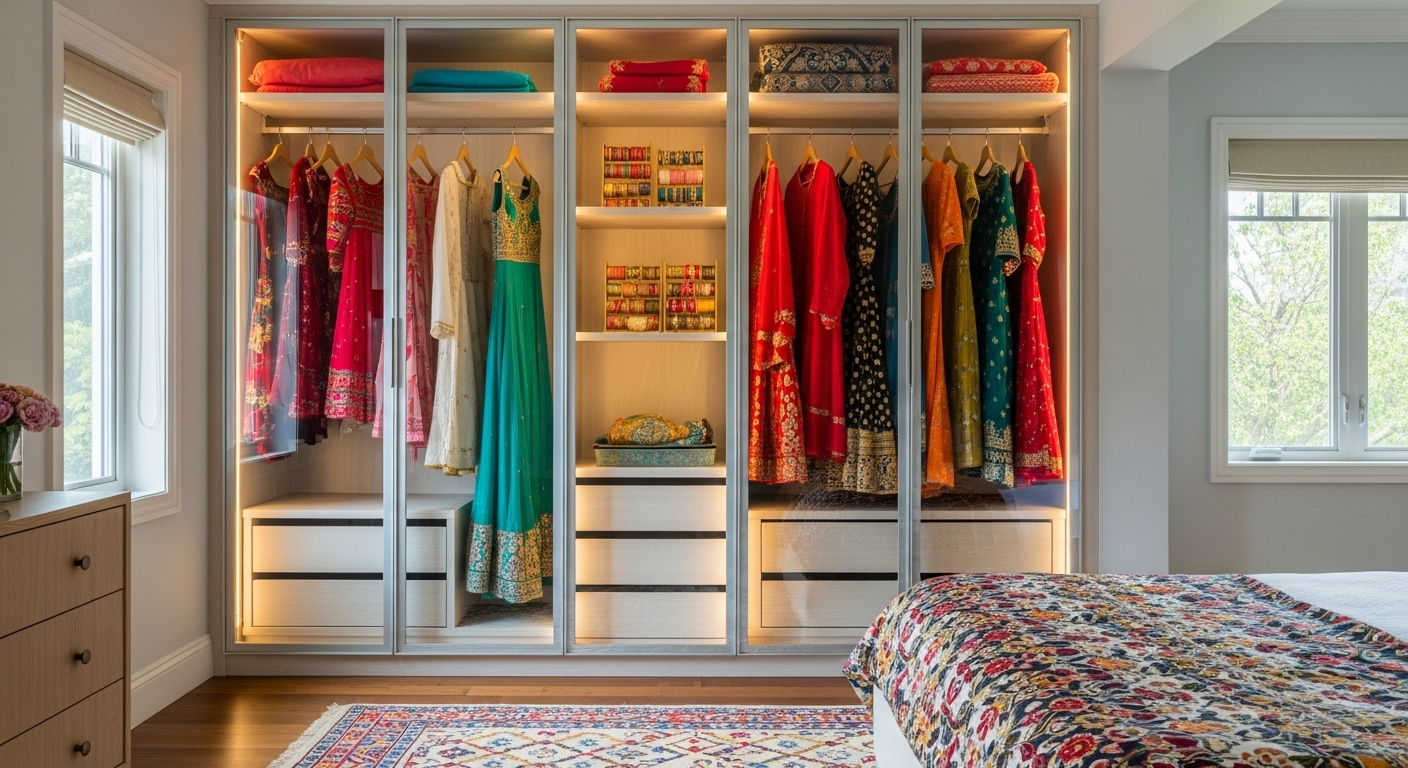 modern glass wardrobe design 