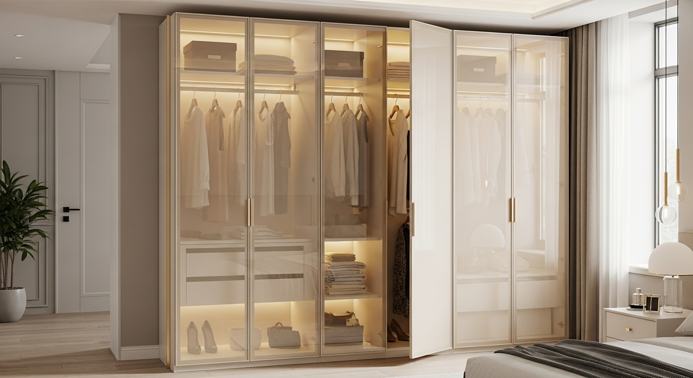 best glass wardrobe design  
