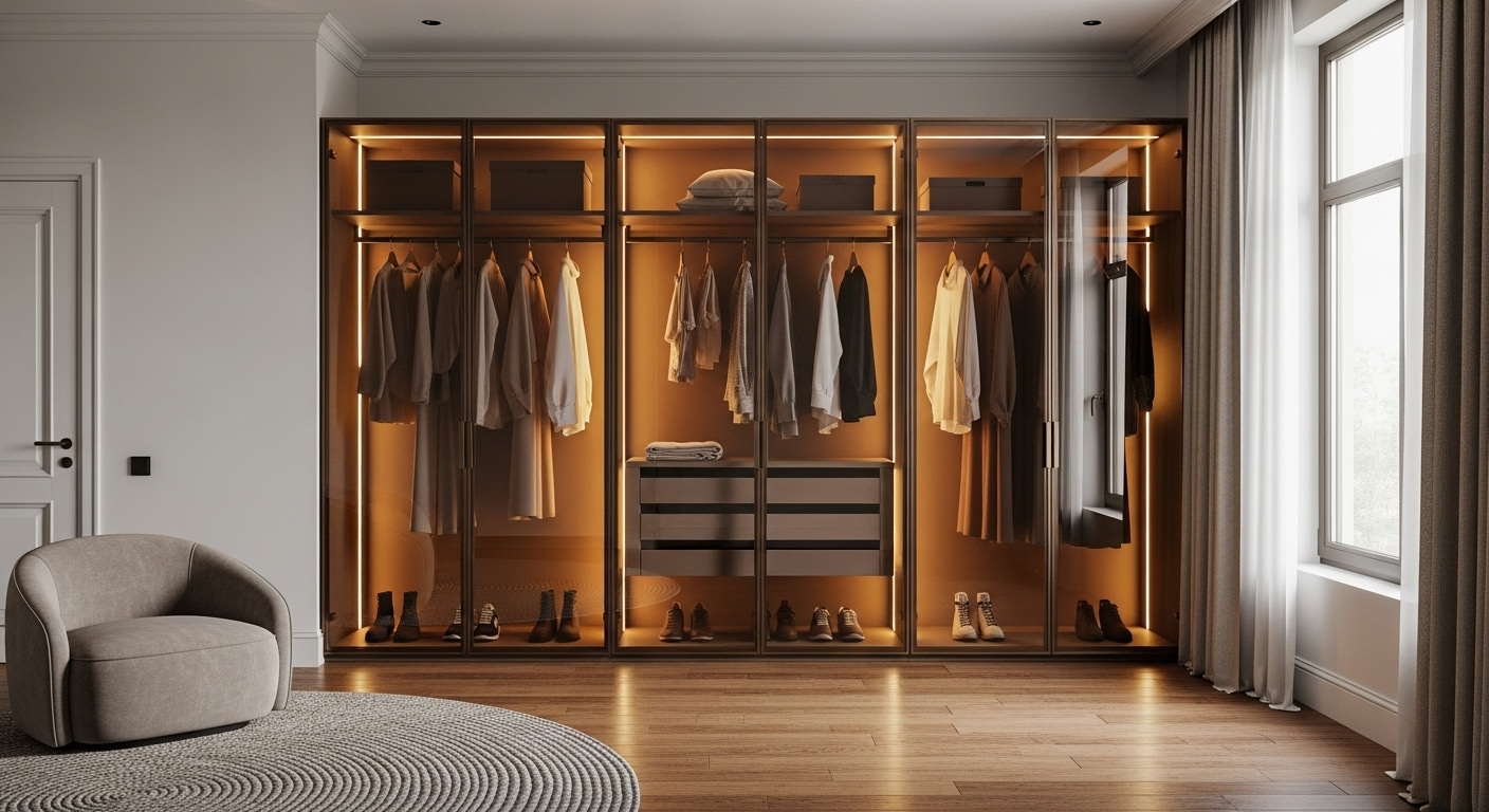 best glass wardrobe design 