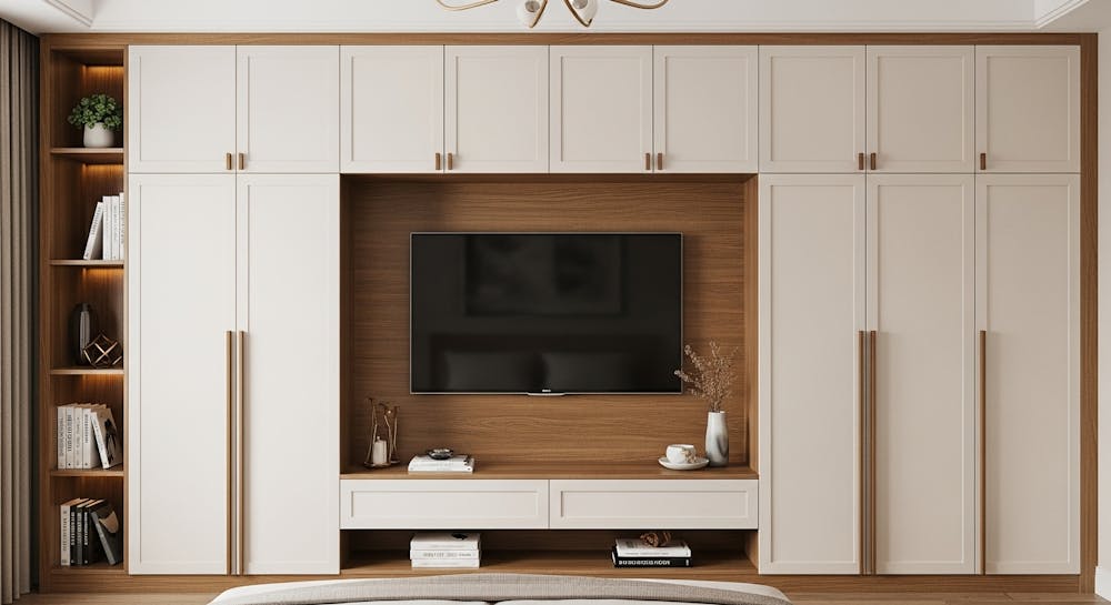 TV unit with wardrobe design