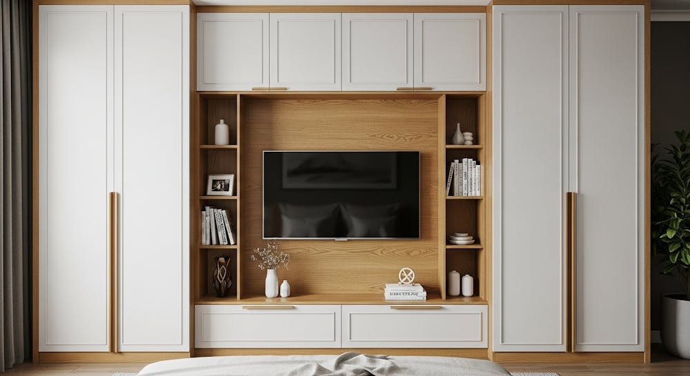 wardrobe with TV unit design