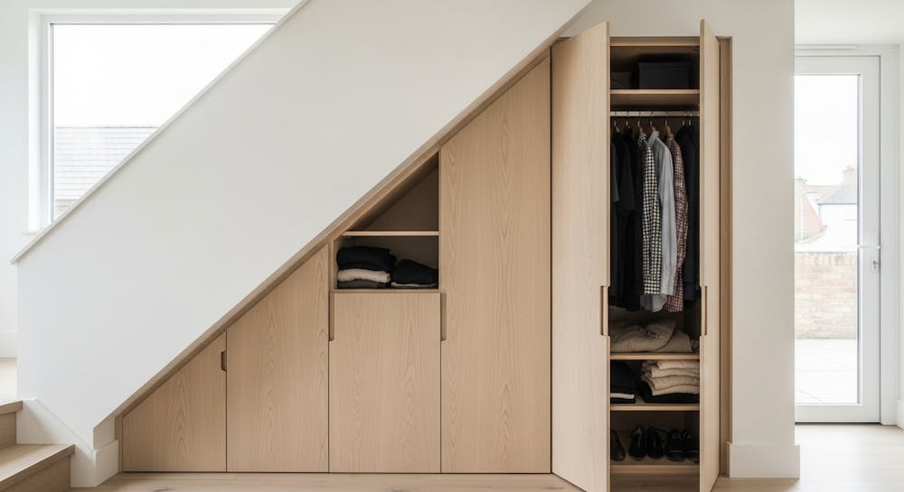 Slanted Wall Closet Design