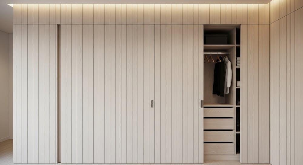 Hidden Wardrobe Behind Panels