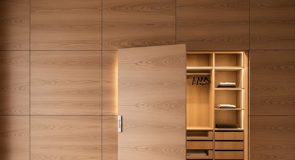 Hidden Wardrobe Behind Panels