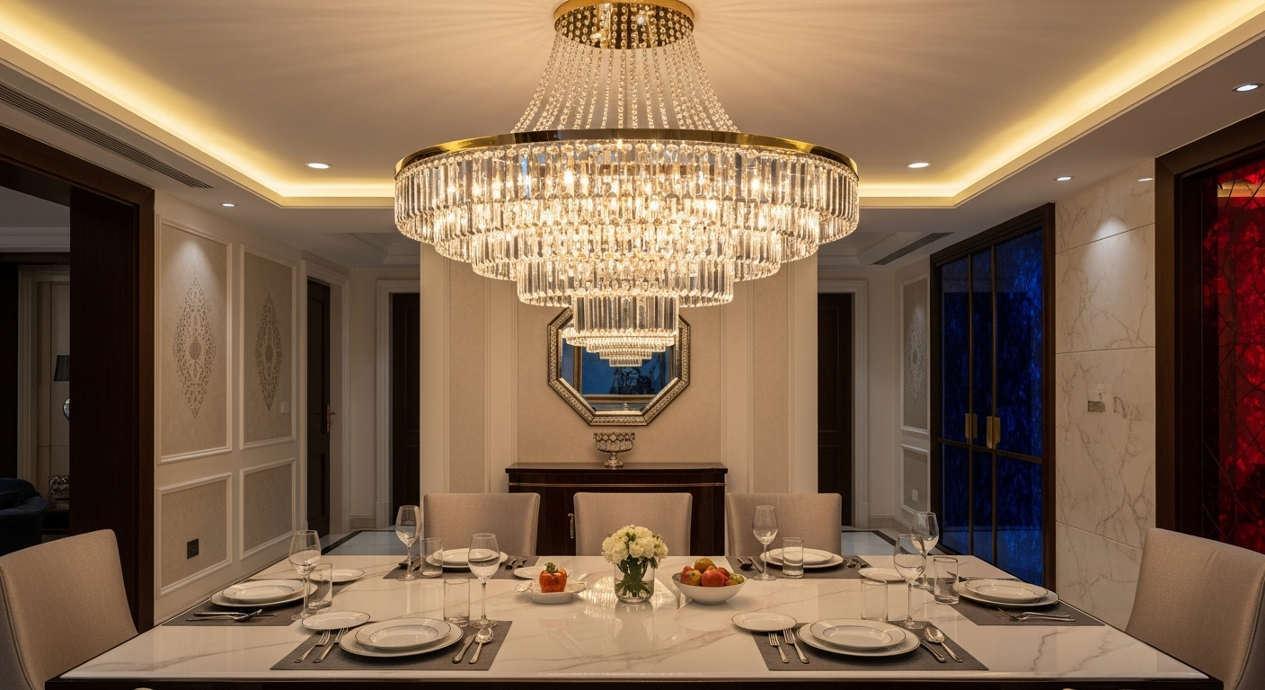 Statement Dining with Chandeliers