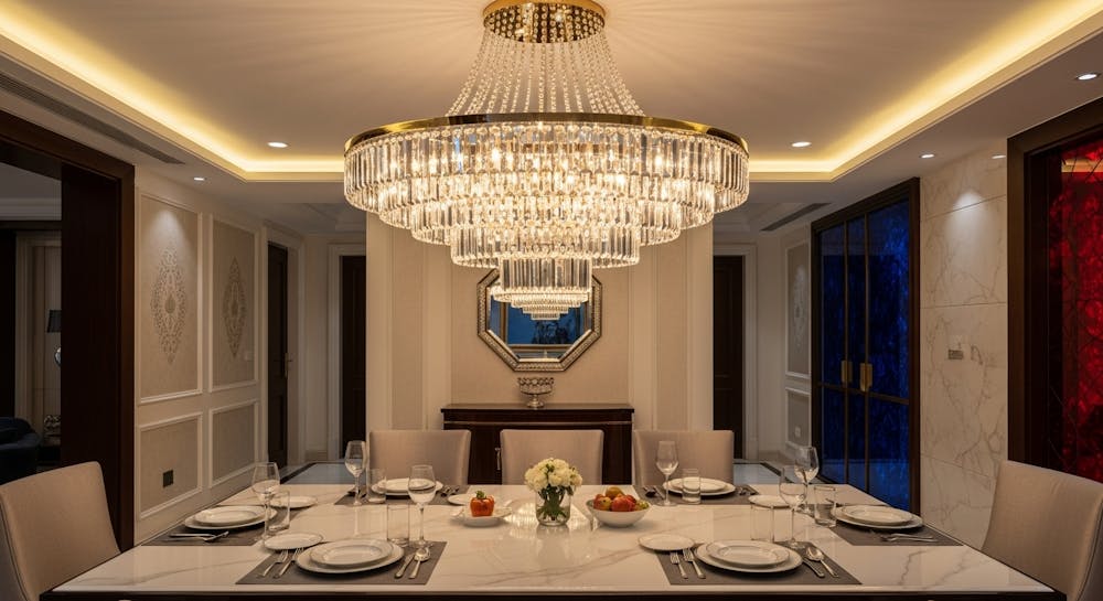 Statement Dining with Chandeliers