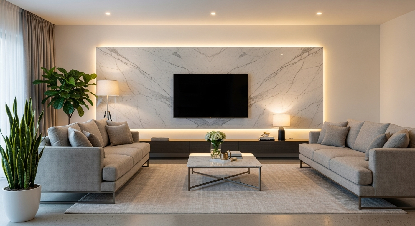 The Modern Marble Living Room