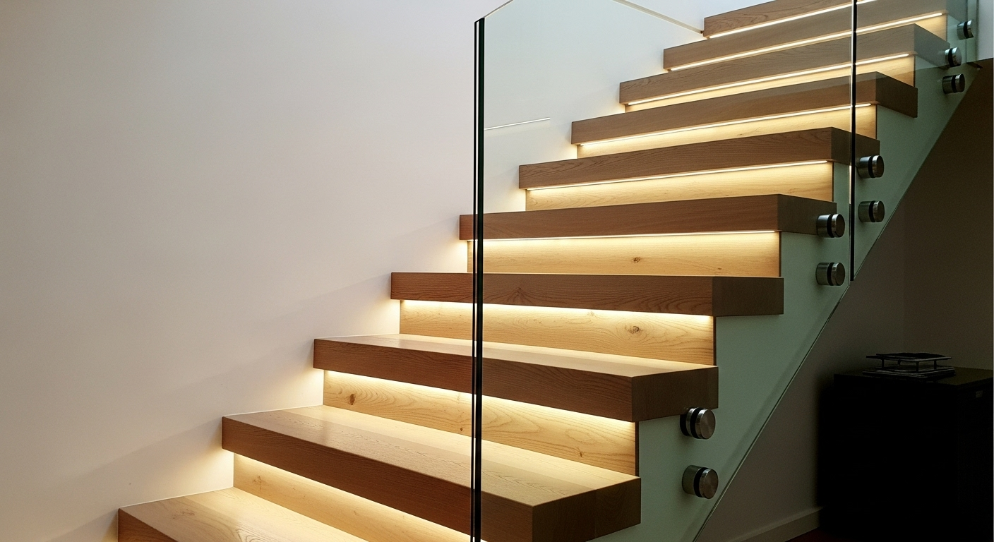 Timber Box Treads with Concealed LED