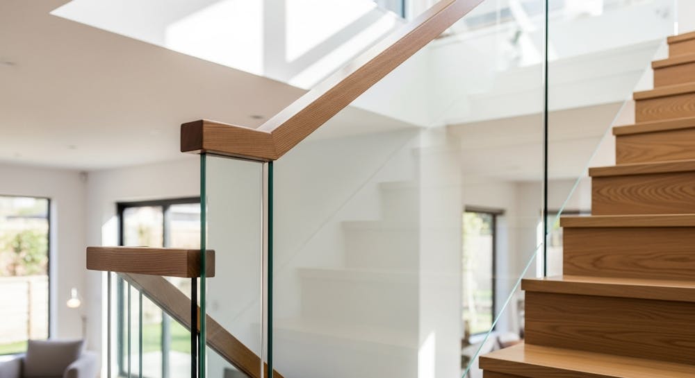 Glass Balustrade with Timber Cap Rail