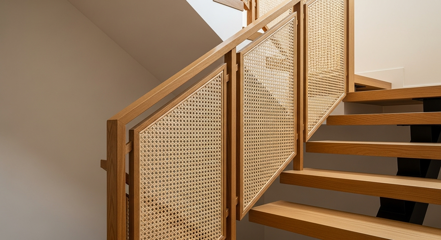 Cane + Timber Rail for Warmth