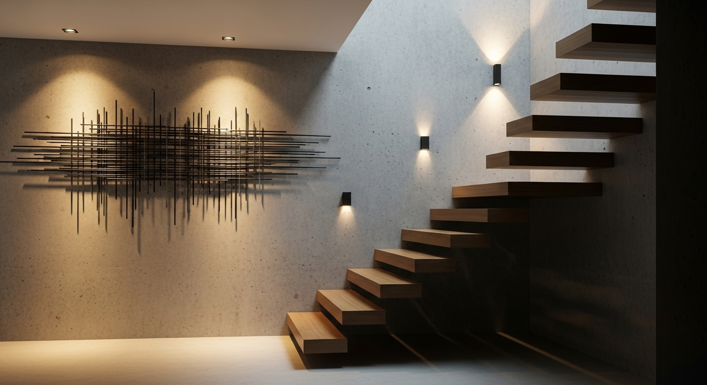 Wall Wash Lighting + Linear Art