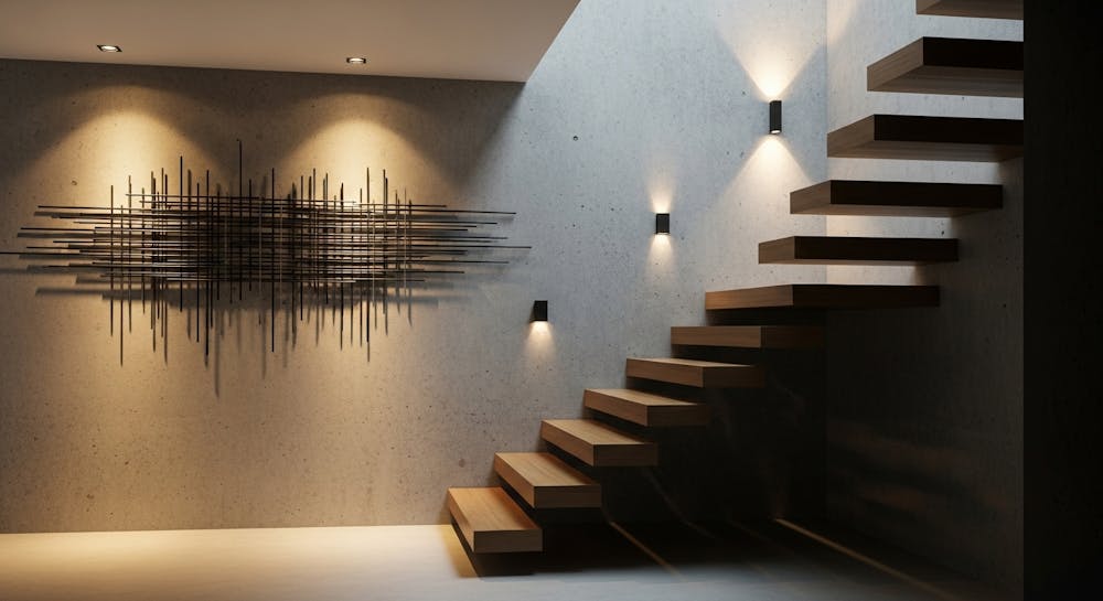 Wall Wash Lighting + Linear Art