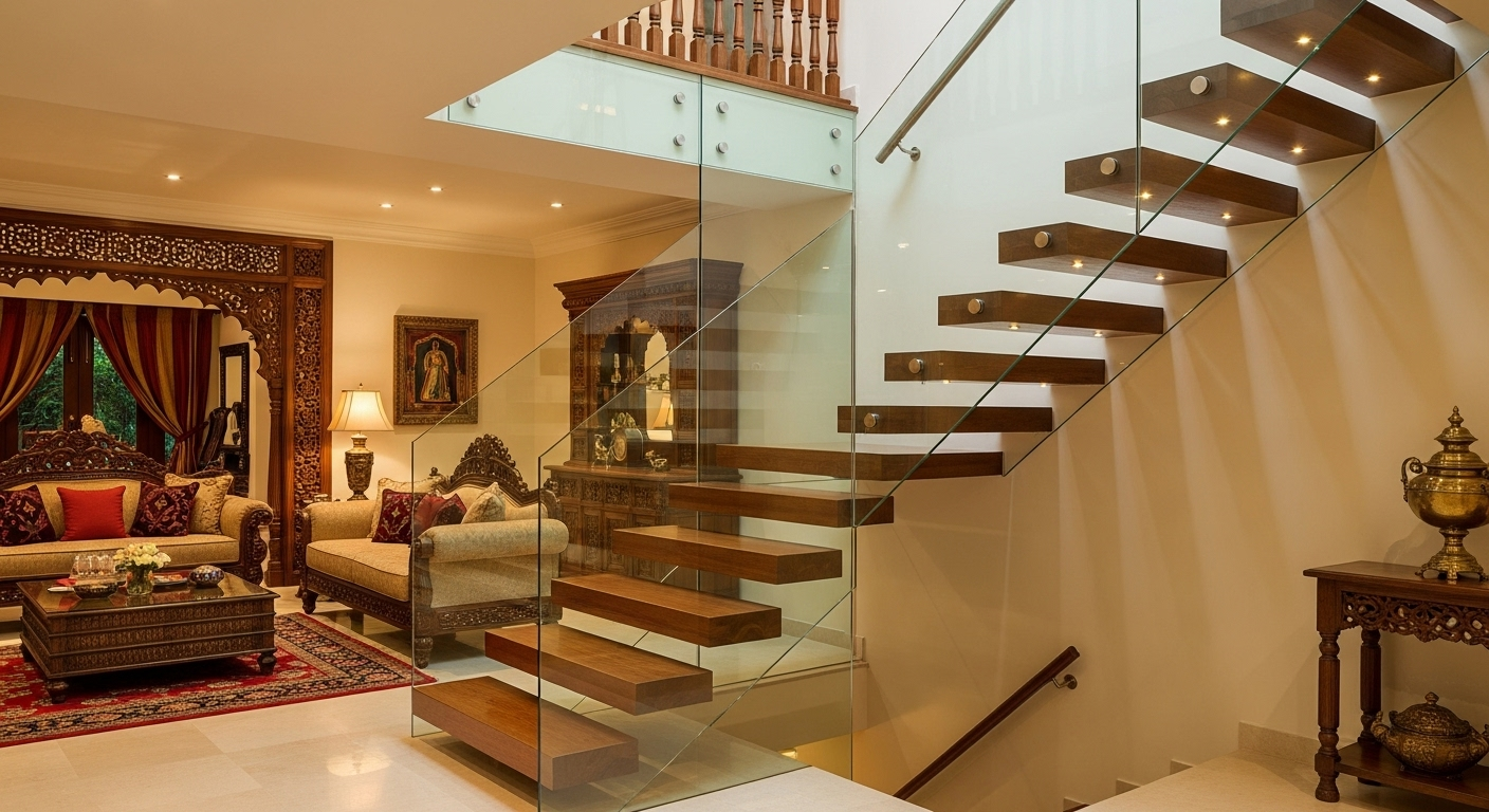 Two Material Rail: Wood + Metal