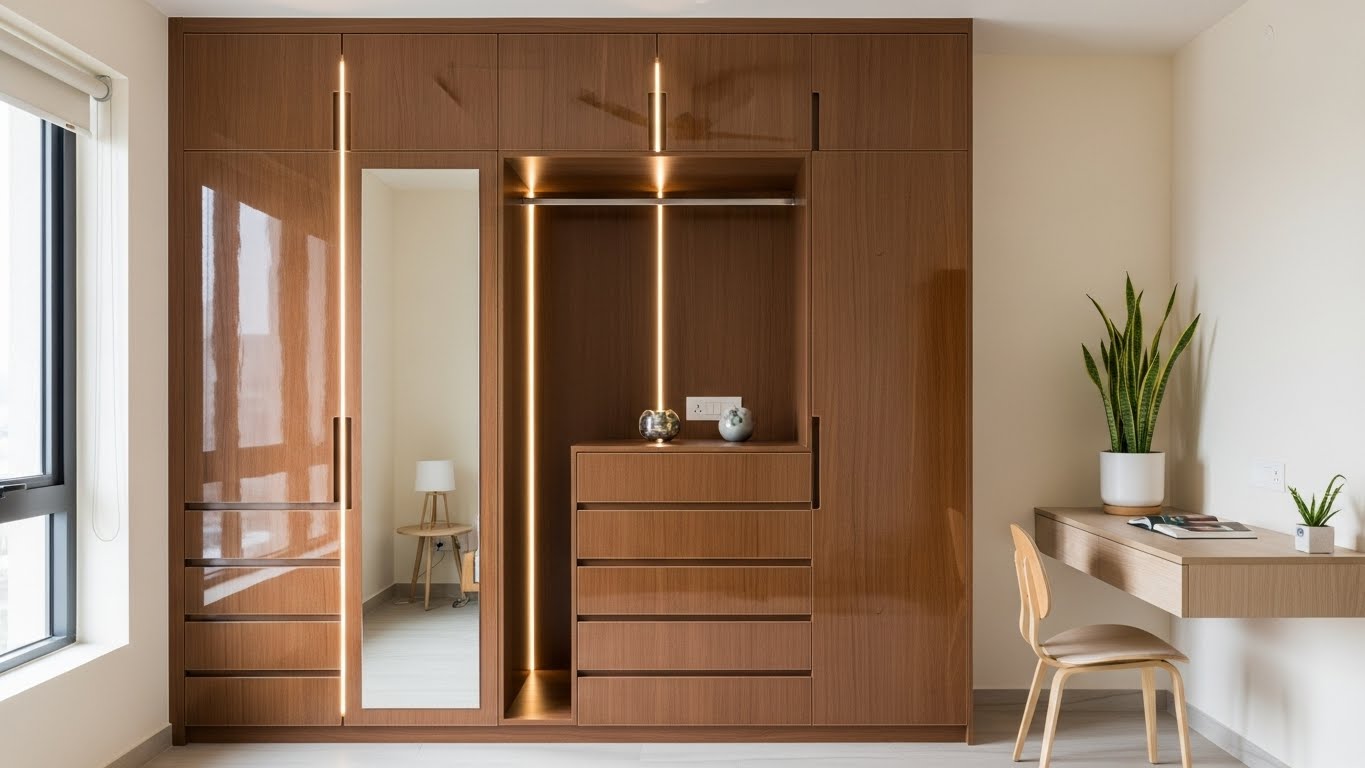 Built-In Wardrobe (Most Popular for Indian Flats)