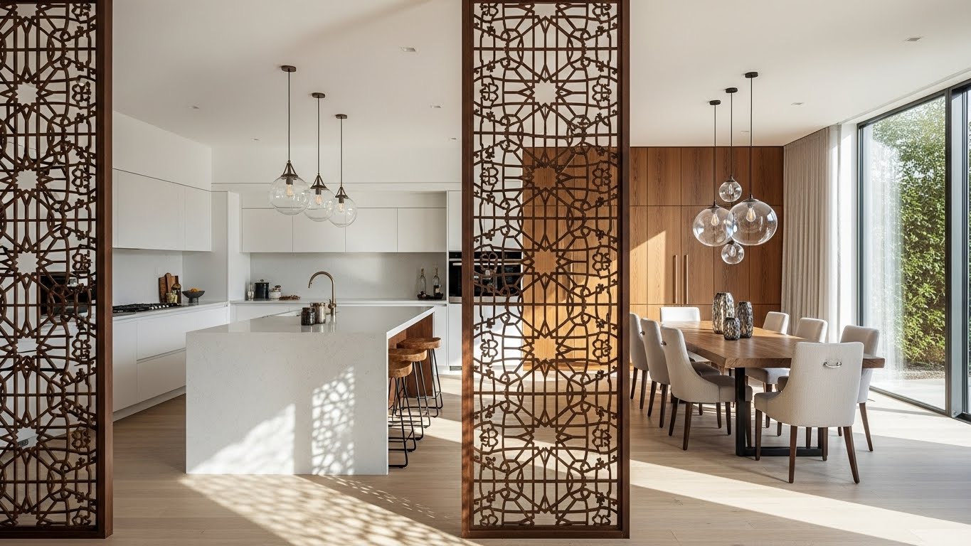  Jaali Partition Design for Kitchen and Dining Room