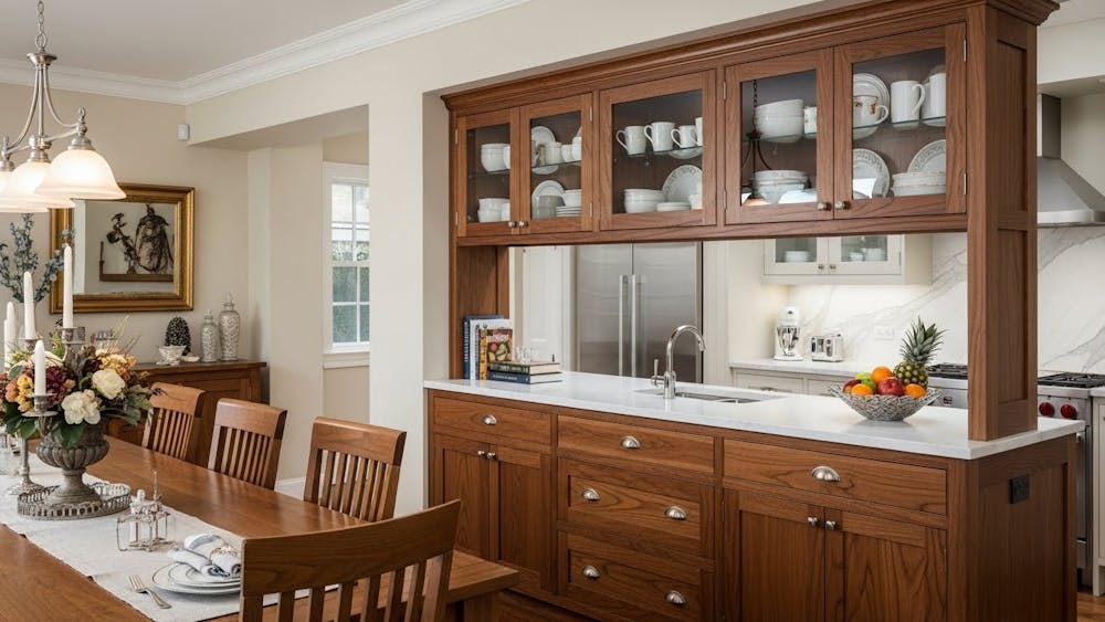 Crockery Unit as a Kitchen Partition from Dining Room