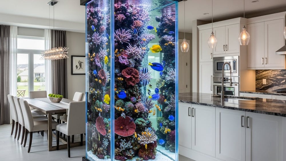 Aquarium or Decorative Glass Feature Partition