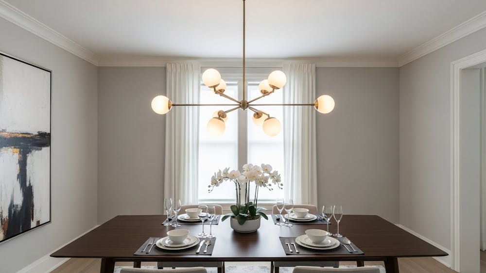 Classic Modern Dining Room Chandelier Over the Table