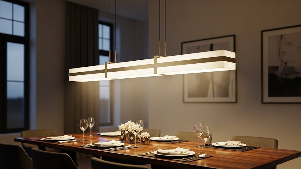 Rectangular Light Fixture for Long Dining Tables