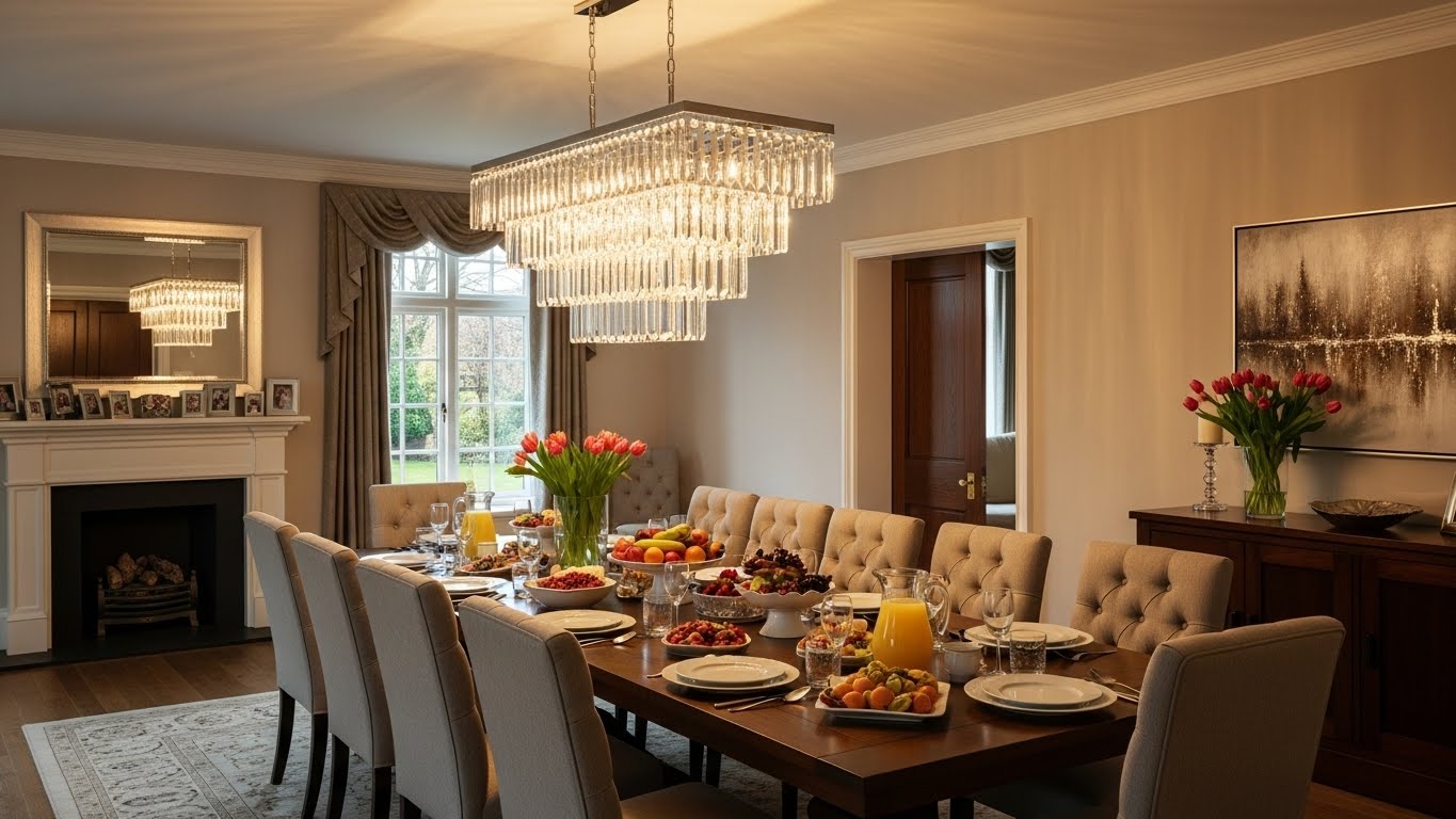 Statement Dining Room Chandelier Ideas for Big Families