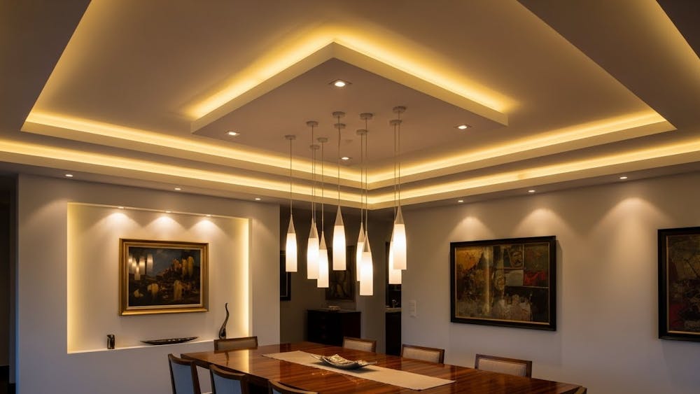 Modern Dining Room Ceiling Lights with False Ceiling