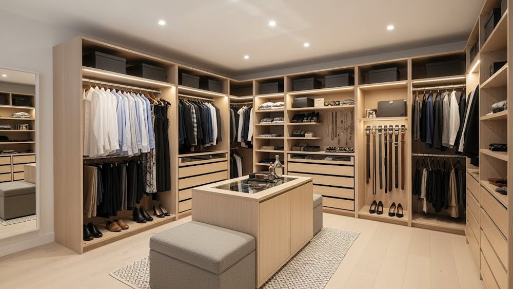 L-Shaped Walk-In Wardrobe StyleÂ