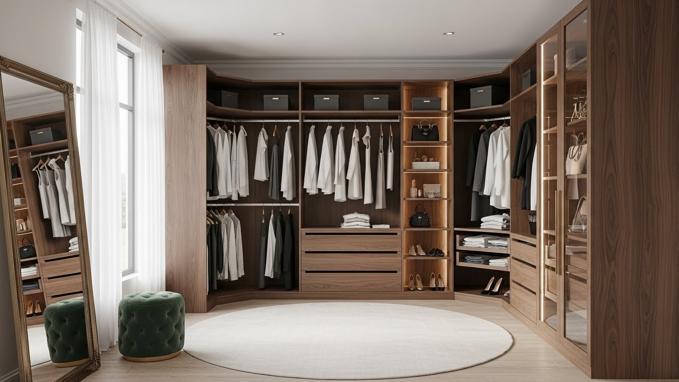 L-Shaped Walk-In Wardrobe Style 