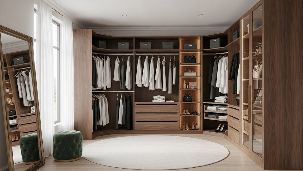 L-Shaped Walk-In Wardrobe StyleÂ
