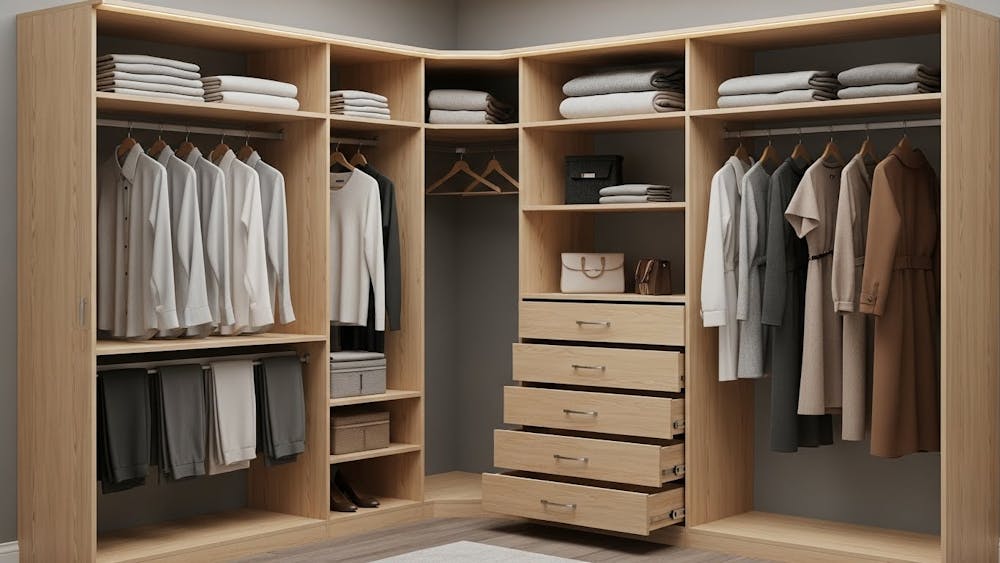 L Shaped Closet Organizer Ideas Inside the Wardrobe