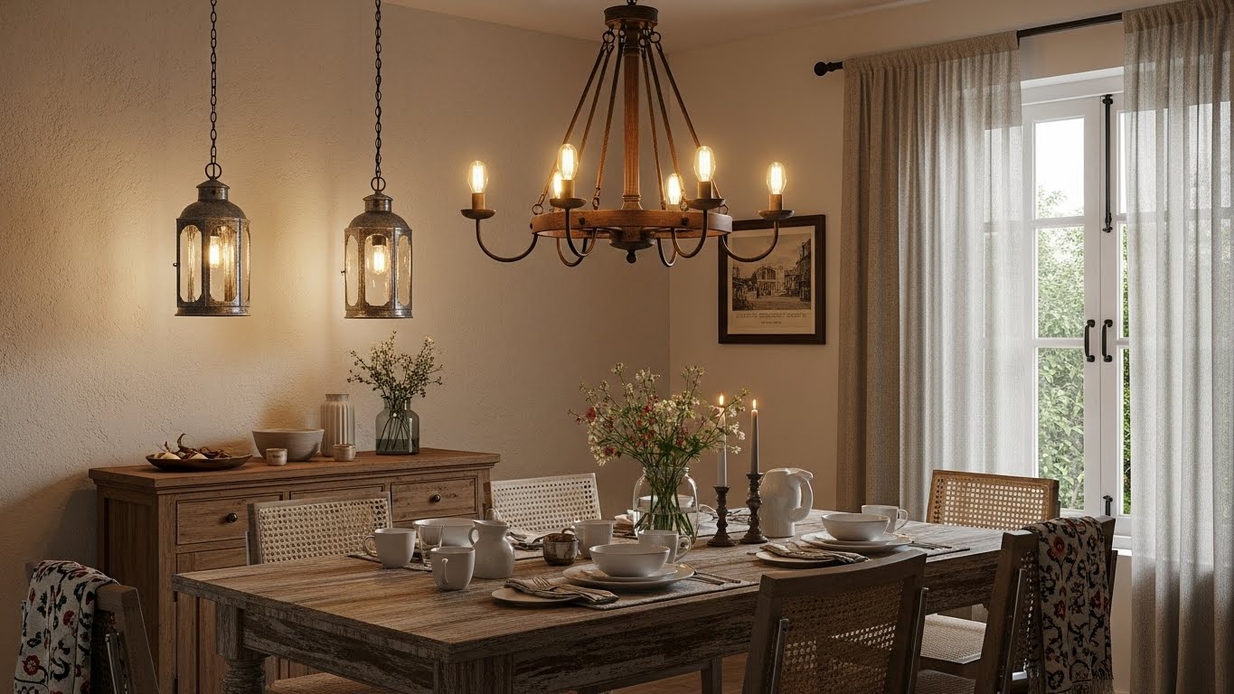 Farmhouse Dining Room Lighting Ideas for Cozy, Rustic Vibes