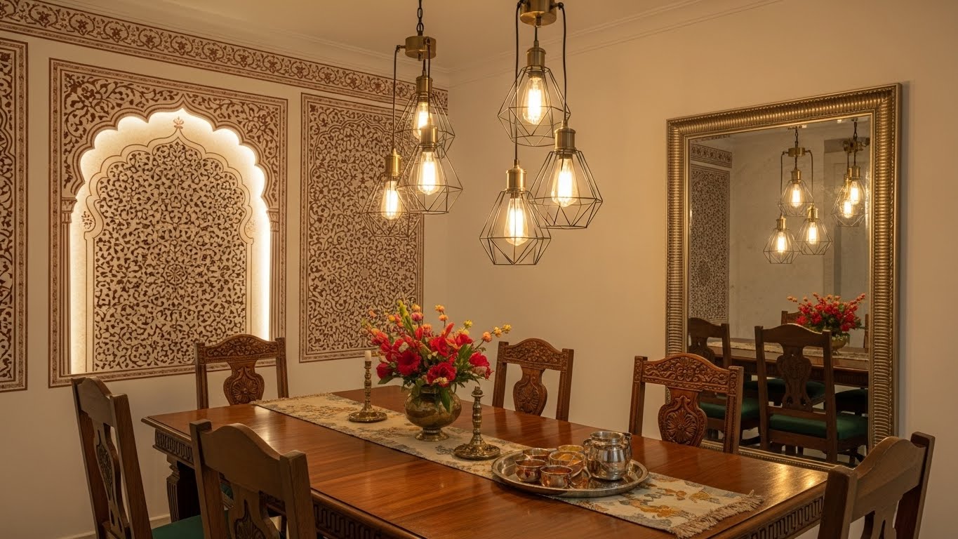 Cluster Pendant Lights as Dining Table Light Design