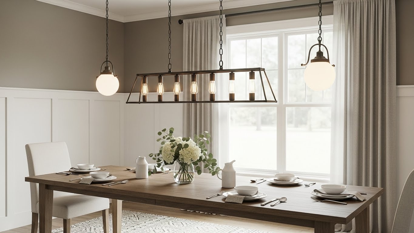 Layered Dining Room Lighting Ideas with Mixed Fixtures