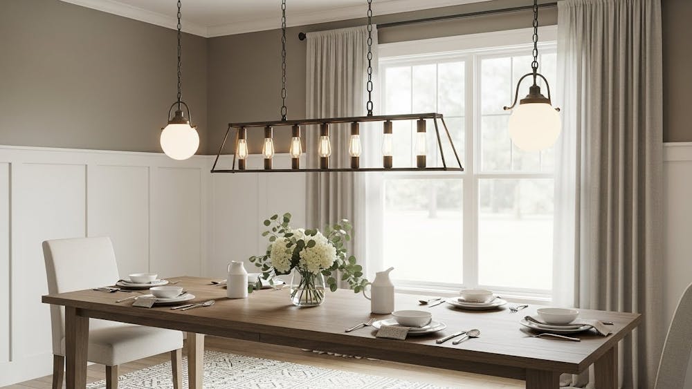 Layered Dining Room Lighting Ideas with Mixed Fixtures