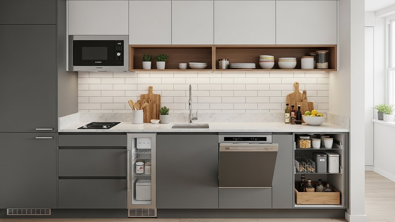 Single-Wall Modular Kitchen for Super Small Spaces