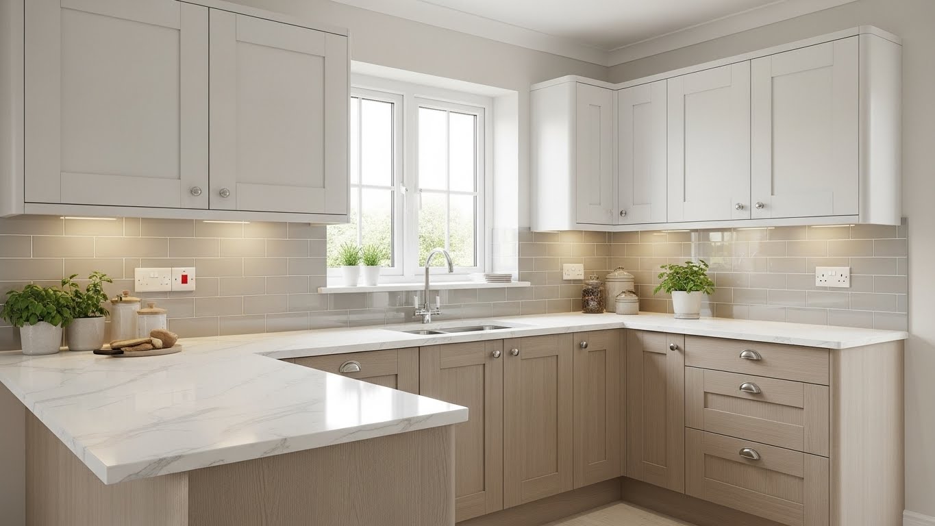 Small Modular Kitchen Colour Combination: Light & Bright