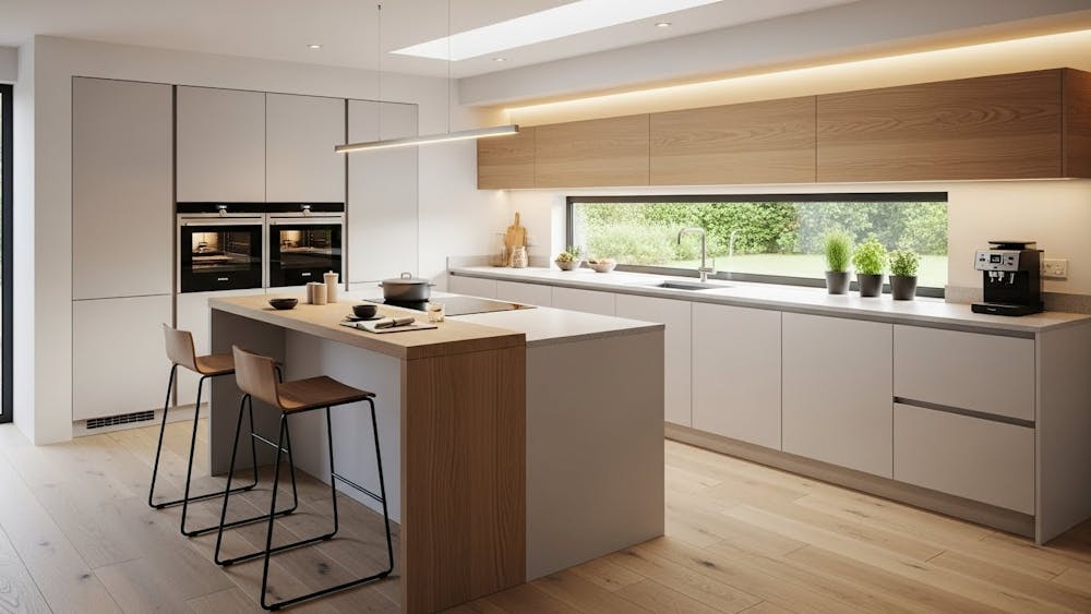 Open Modular Kitchen with Breakfast Counter