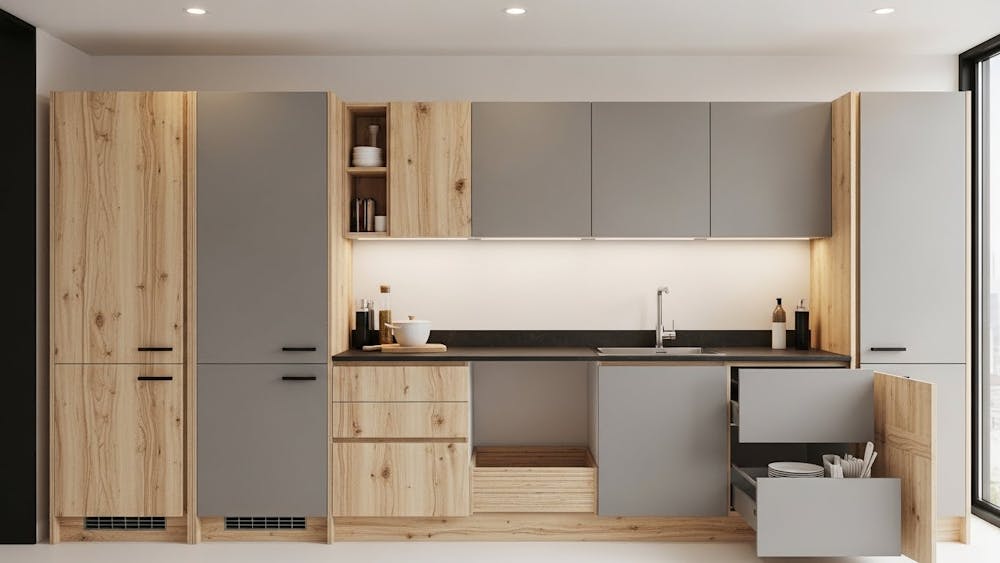 1. Everyday Laminate Cabinets on Plywood (Most Popular & Practical)