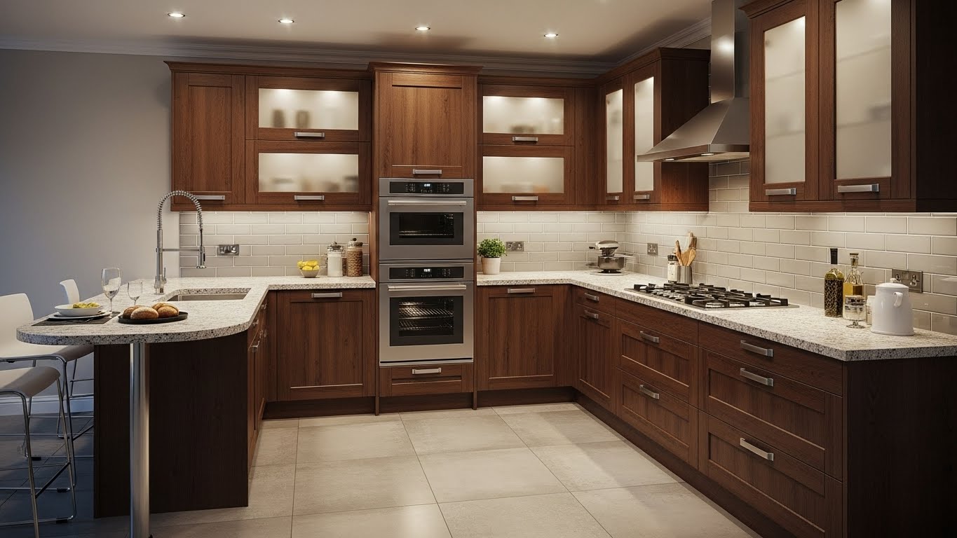 L-Shaped Modular Kitchen Cabinets for Corner Layouts