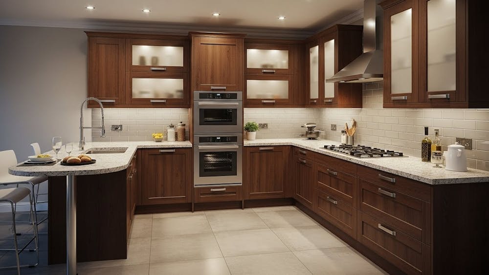 L-Shaped Modular Kitchen Cabinets for Corner Layouts