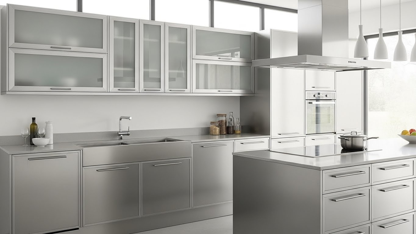 Aluminium & Stainless Steel Modular Kitchen Cabinets