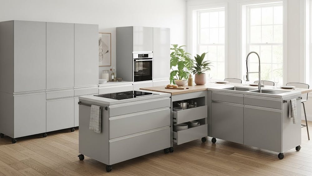 Movable & Readymade Modular Kitchen Cabinets