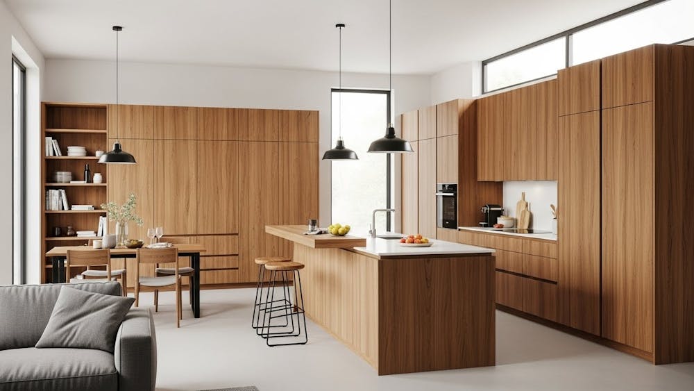 Modular Kitchen Woodwork Matching Wardrobes & Other Rooms