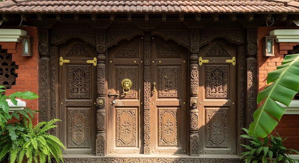 Traditional Bengali-Style Wooden Doors