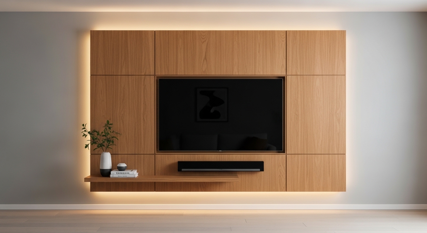 Wall-Mounted TV Panel for a Clean Look