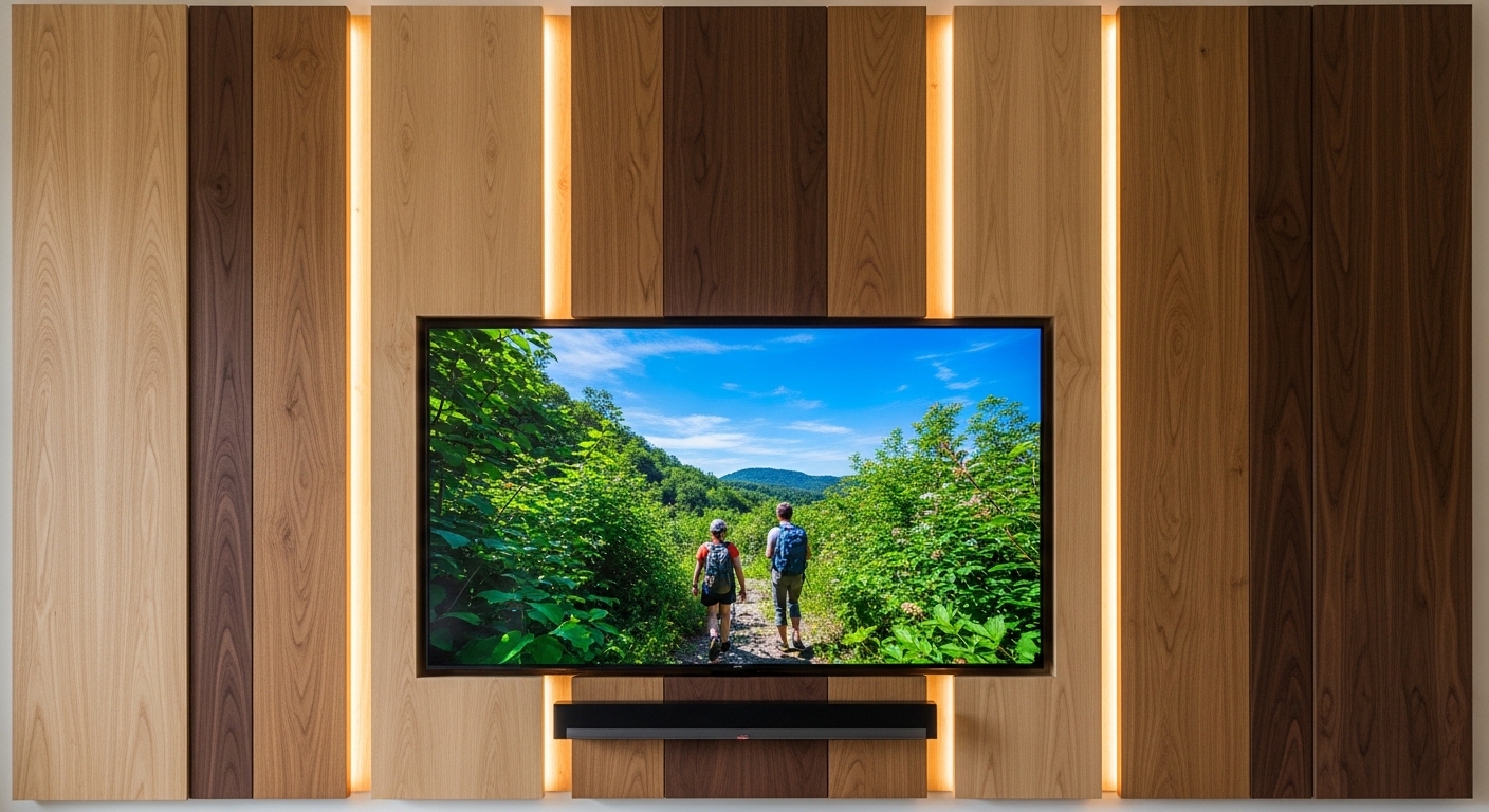 TV Panel Design with Vertical Panels